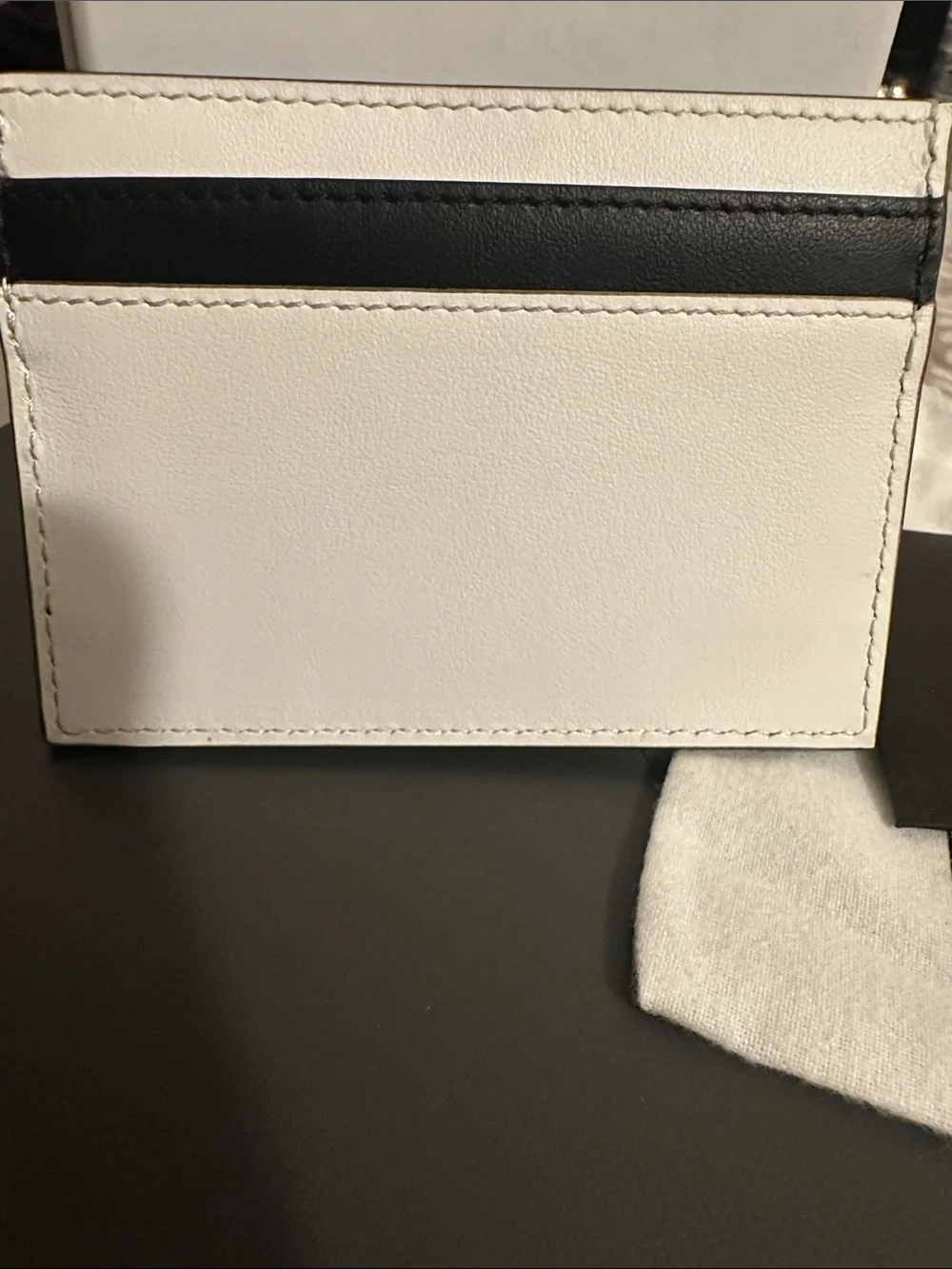 Moschino Black with White Logo Leather Card Case